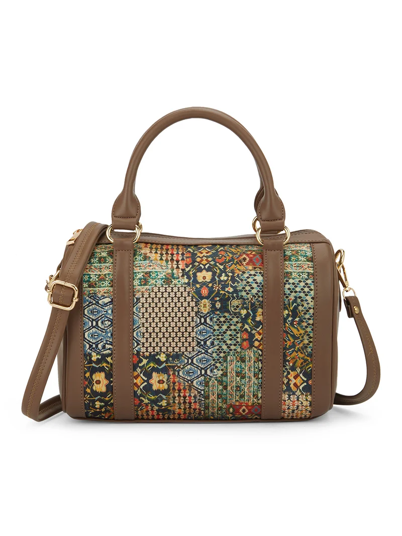جلو باص Globus Women Multi Green Ethnic Motifs Printed Handheld Bag With Detachable Strap